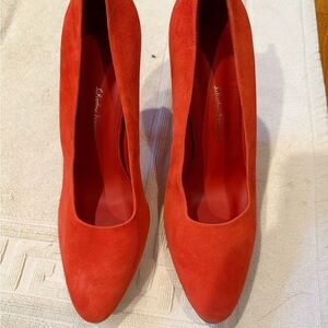 Salvatore Ferragamo Scarlet Suede Heels